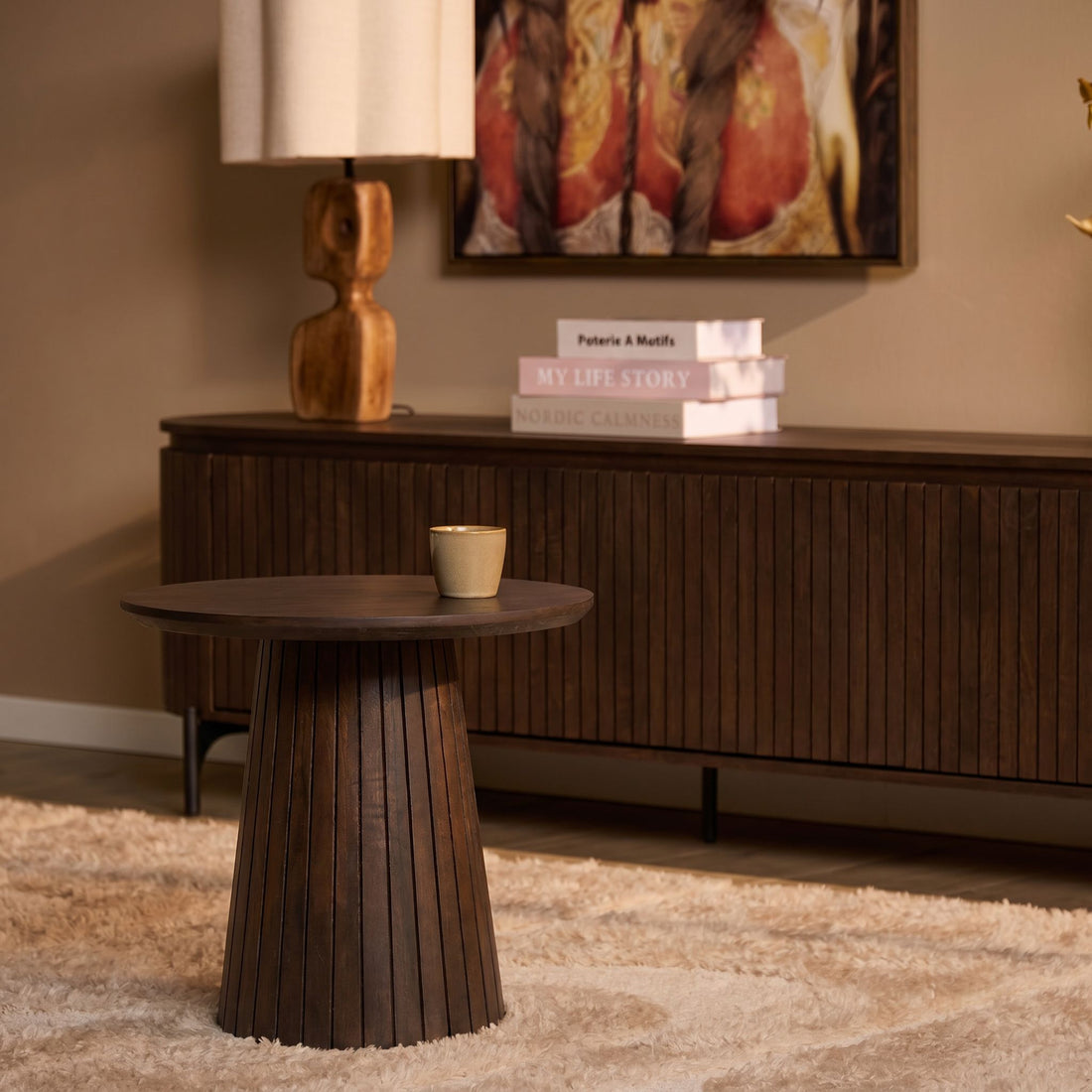 Salontafel Solana Bruin Mangohout 50 cm