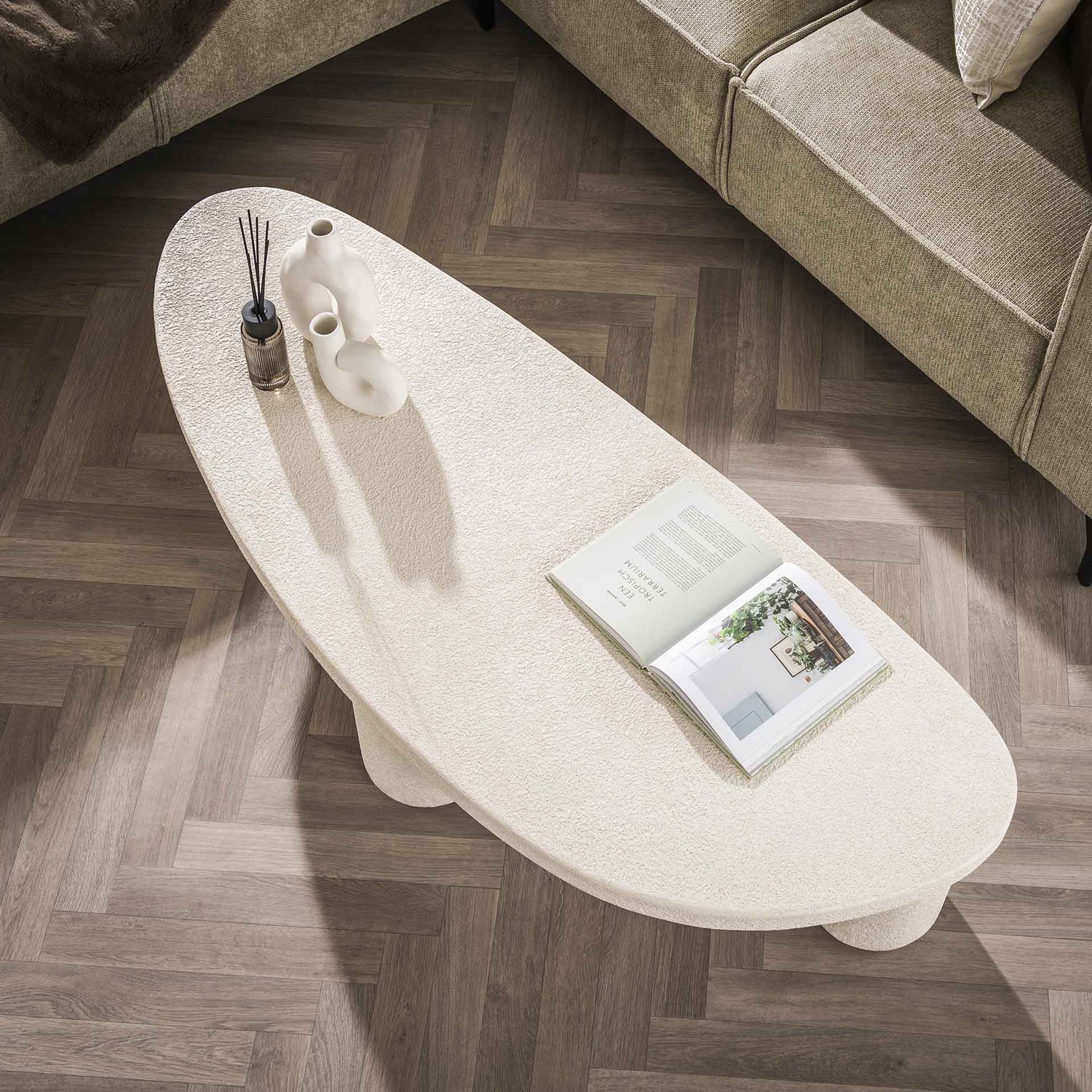 Salontafel Steen Organische salontafel | Stone Wit