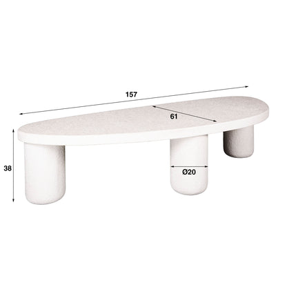 Salontafel Steen Organische salontafel | Stone Wit