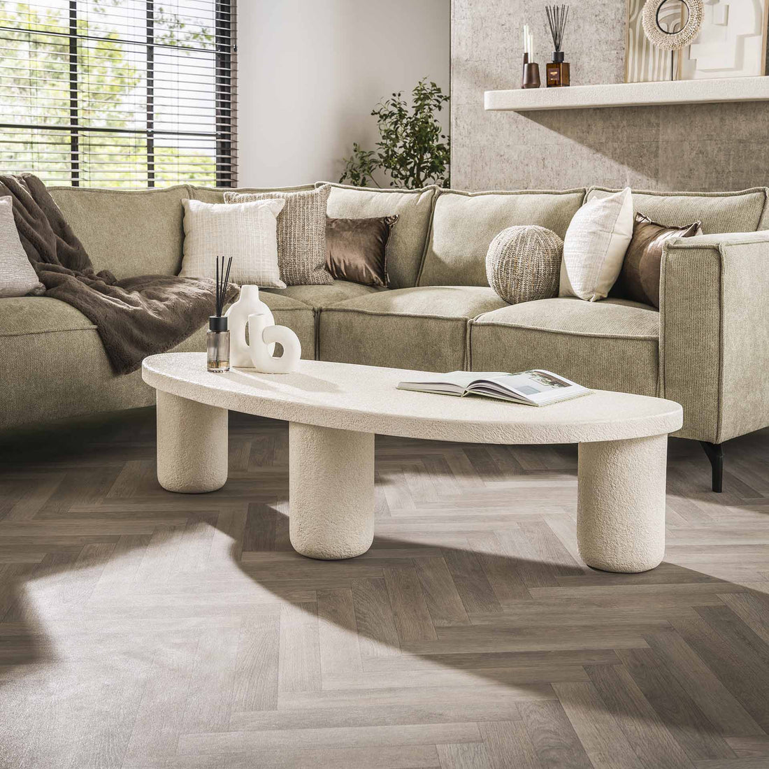 Salontafel Steen Organische salontafel | Stone Wit