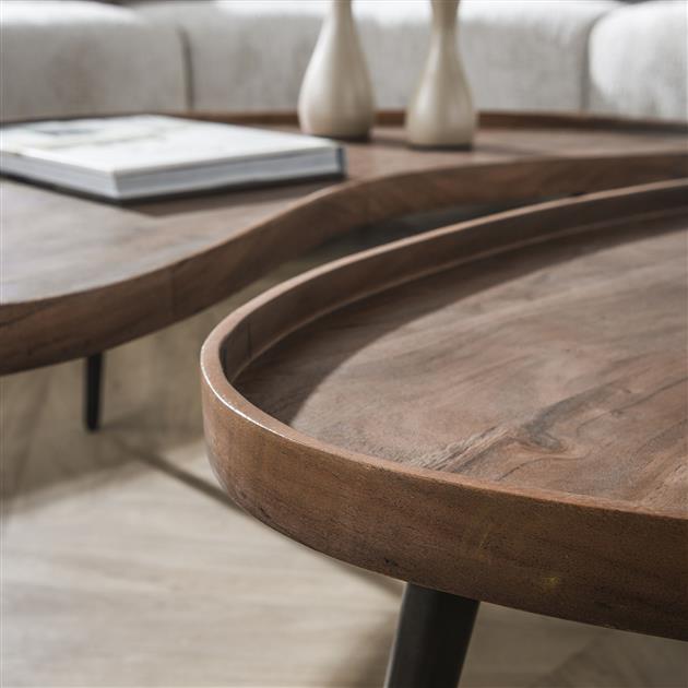 Salontafel set van 2 Carve | Organische salontafels
