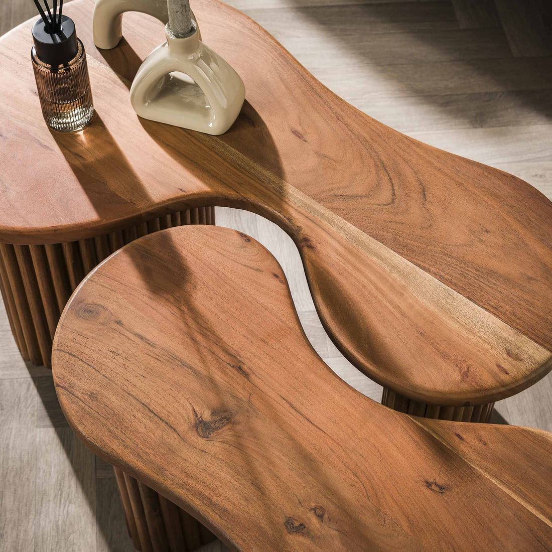 Salontafel set van 2 Oliver | Organische salontafel | Acacia Hout