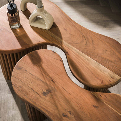 Salontafel set van 2 Oliver | Organische salontafel | Acacia Hout