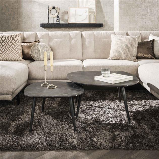 Salontafel set van 2 Onyx rock | Organische Salontafels