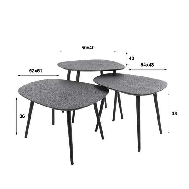 Salontafel set van 3 Remy Organisch | Organische salontafels