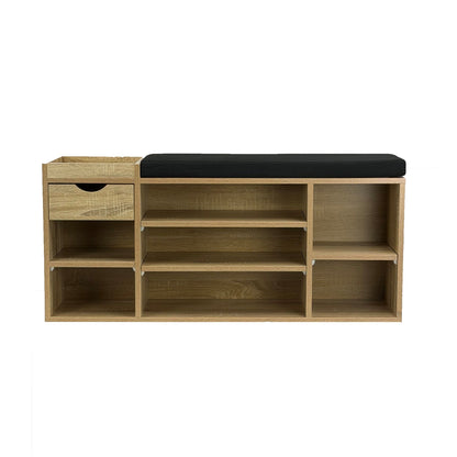 Schoenenbank Eiken met lade | 100 cm lengte | Halbankjes