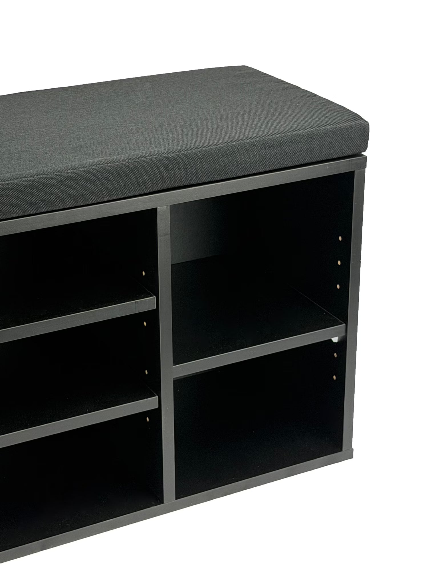 Schoenenbank zwart met lade | 100 cm lengte | Halbankjes