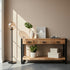 Sidetable met lades en zwarte handgrepen | Mangohout en Staal | 150x35x76cm - Industrieelinhuis.nl