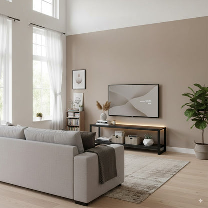 Tv meubel Britt | Zwart Mangohout en Staal | 180x40x60cm