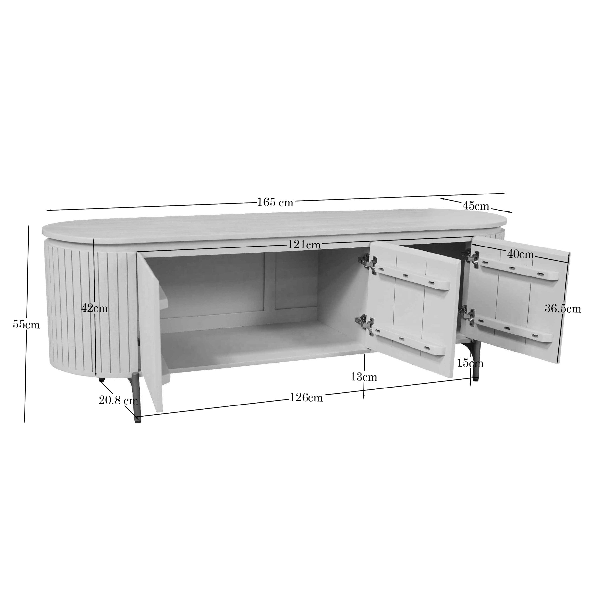 Tv meubel Solana Bruin Mangohout 165 cm