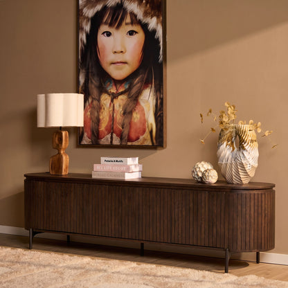 Ovale eettafel Solana Bruin Mangohout 210 cm