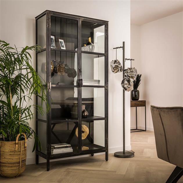 Vitrinekast industrieel Rifka Gunmetal