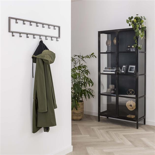 Wandkapstok Industrieel Max Zilver 15 haken