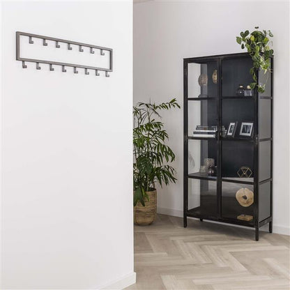 Wandkapstok Industrieel Max Zilver 15 haken