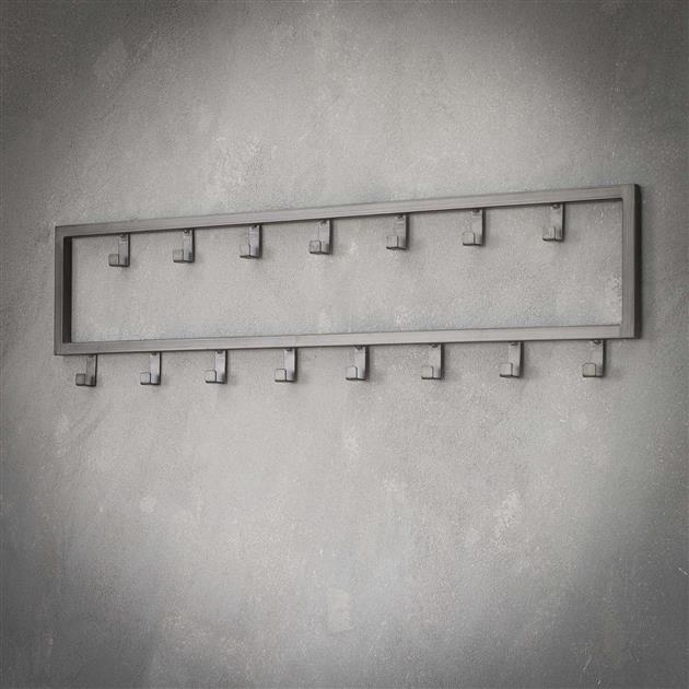 Wandkapstok Industrieel Max Zilver 15 haken