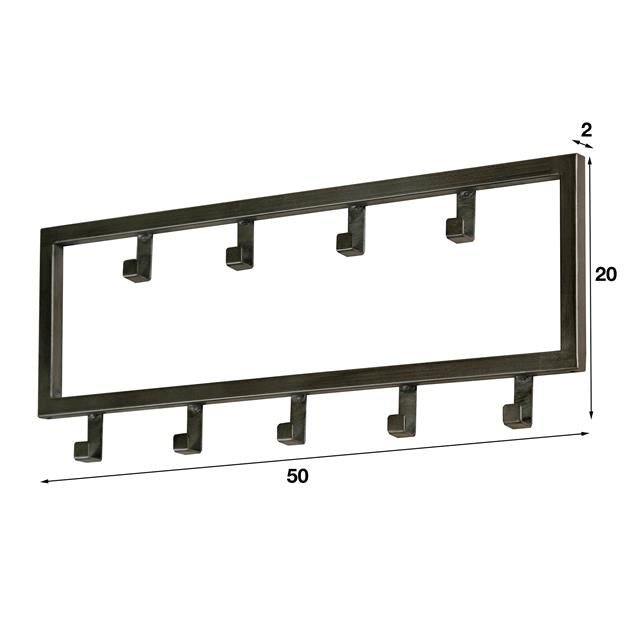 Wandkapstok Industrieel Max Zilver 9 haken