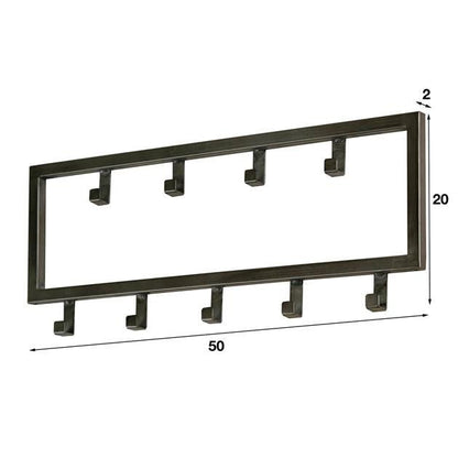 Wandkapstok Industrieel Max Zilver 9 haken