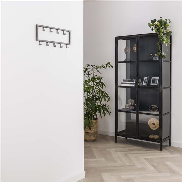 Wandkapstok Industrieel Max Zilver 9 haken