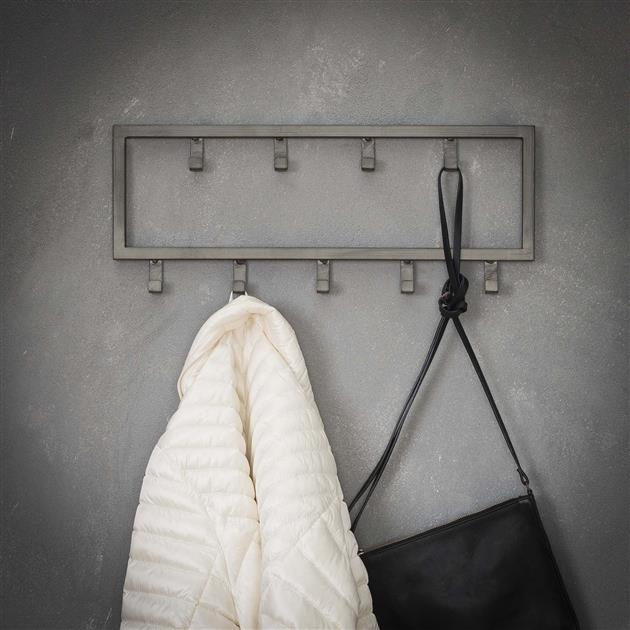 Wandkapstok Industrieel Max Zilver 9 haken