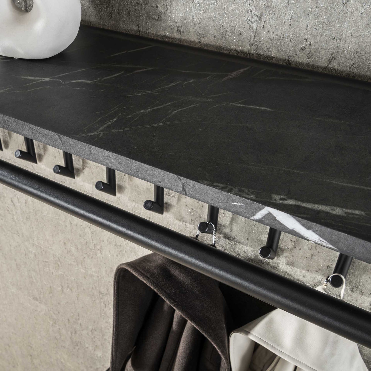 Kapstok Julia Ceramic Zwart 10 haken