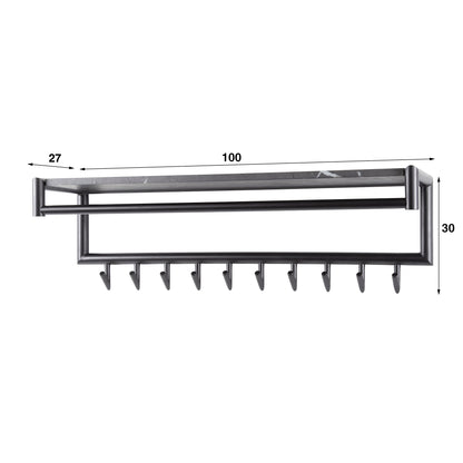 Kapstok Julia Ceramic Zwart 10 haken