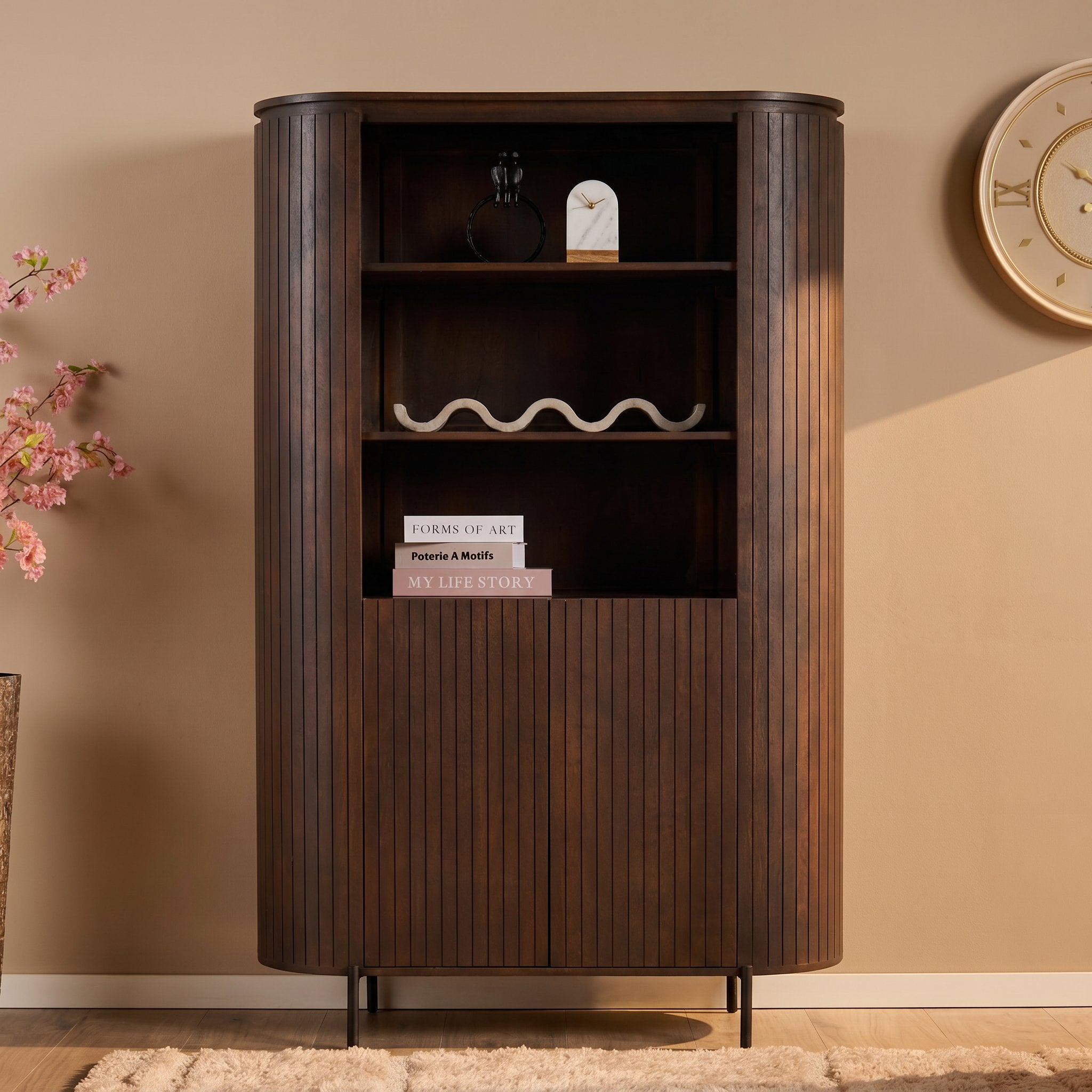 Ovale eettafel Solana Bruin Mangohout 210 cm
