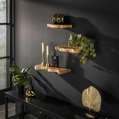 Wandplank set van 3 Boomstam Nature | zwevend