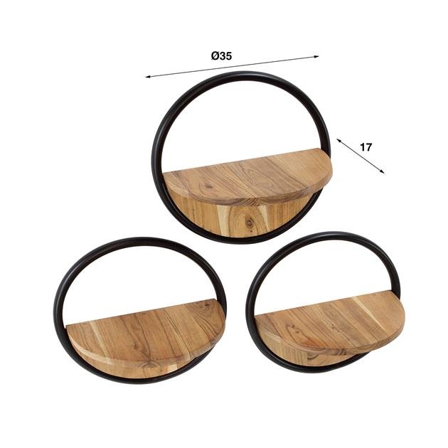 Wandschap Round set/3