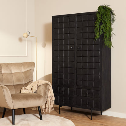 Zwarte servieskast Brandy Black | 2 deuren 4 lades