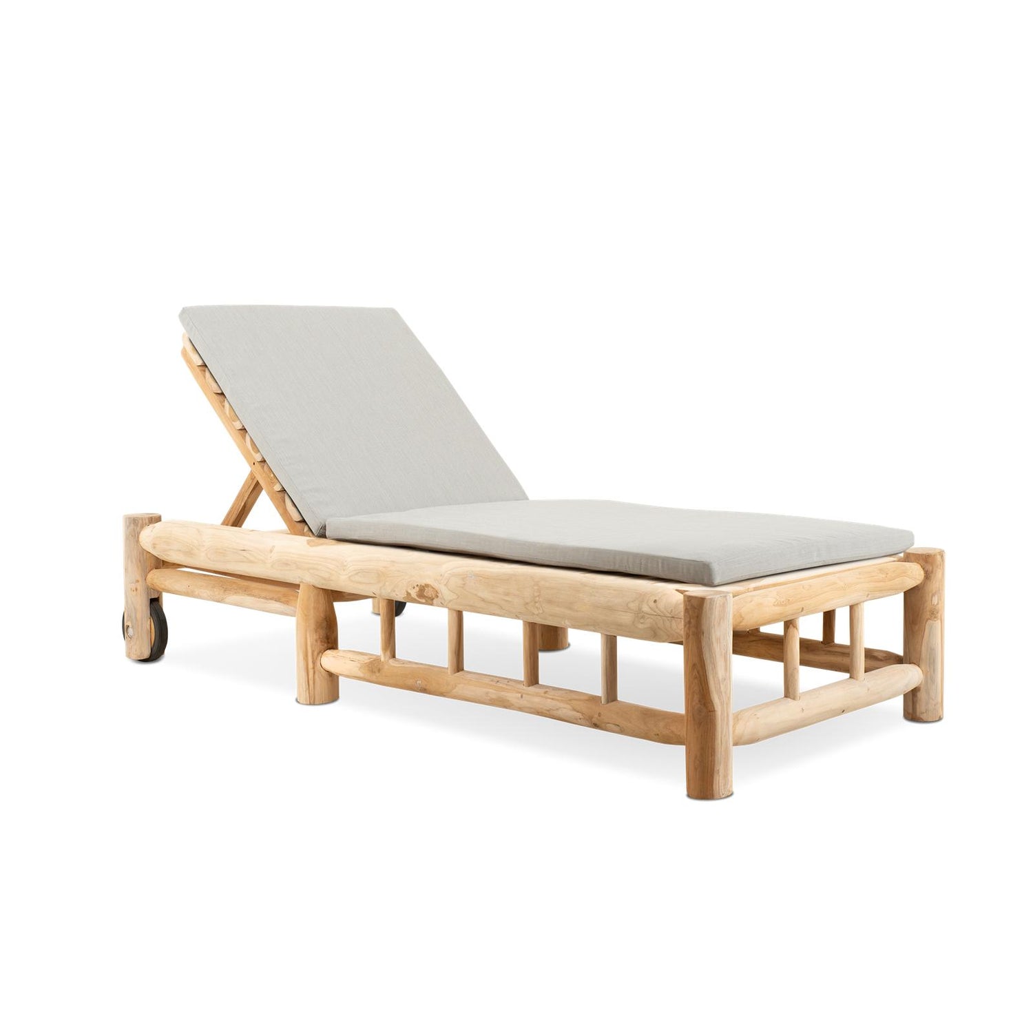 Ligstoel met Wielen Barney Teak - Industrieelinhuis.nl