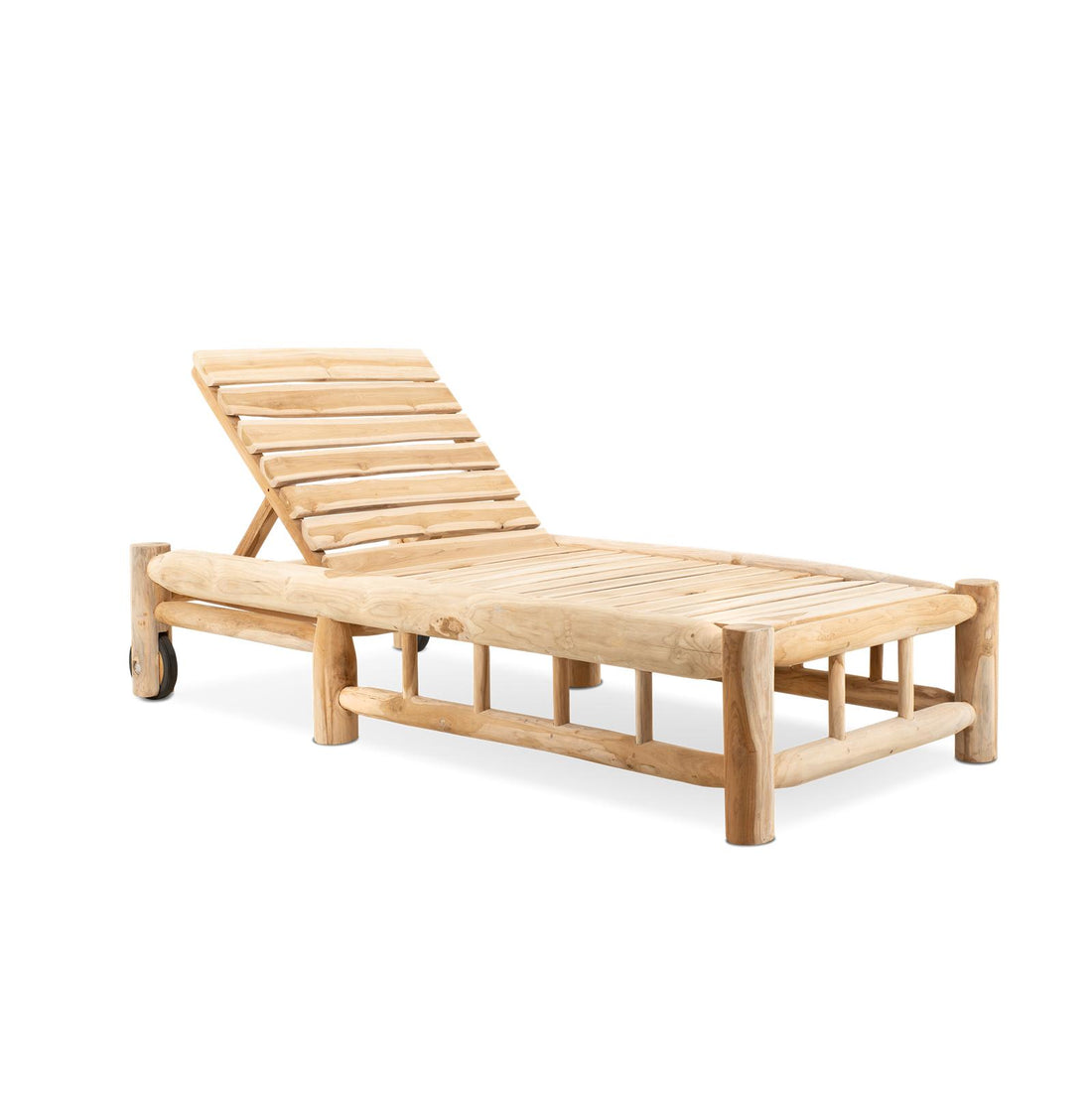 Ligstoel met Wielen Barney Teak - Industrieelinhuis.nl