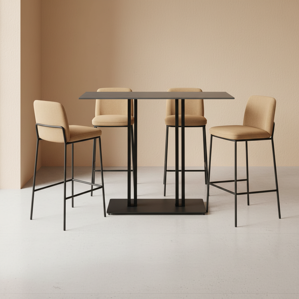 Luxe Rechthoekige Bartafel met Sintered-Stone Blad en Yana Poot – 120×80×95 cm