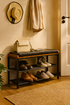 Schoenenrek industrieel met bank | Houtlook en Staal | 80x30x48cm - Industrieelinhuis.nl
