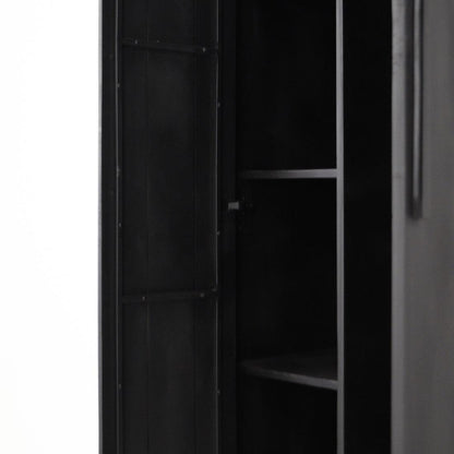 Jayden Black Garderobe Kast | Mangohout Staal | 85x60x180cm - Industrieelinhuis.nl