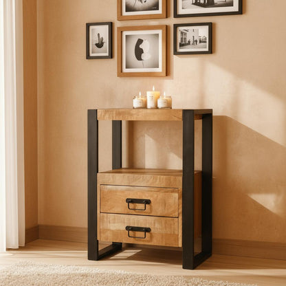 Mango Houten Nachtkastje Britt | 50x40x70cm Tijdloos &amp; Handgemaakt Design