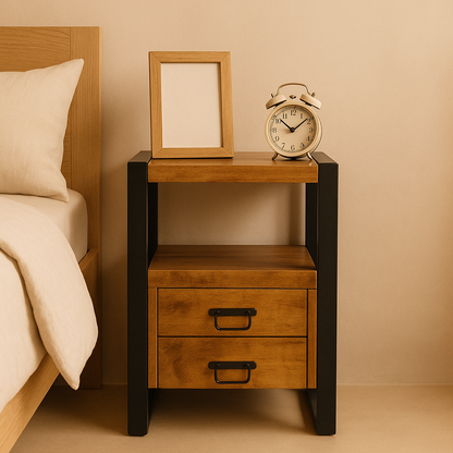 Mango Houten Nachtkastje Britt – 50x40x70cm | Nieuwe Kleurtint Collectie