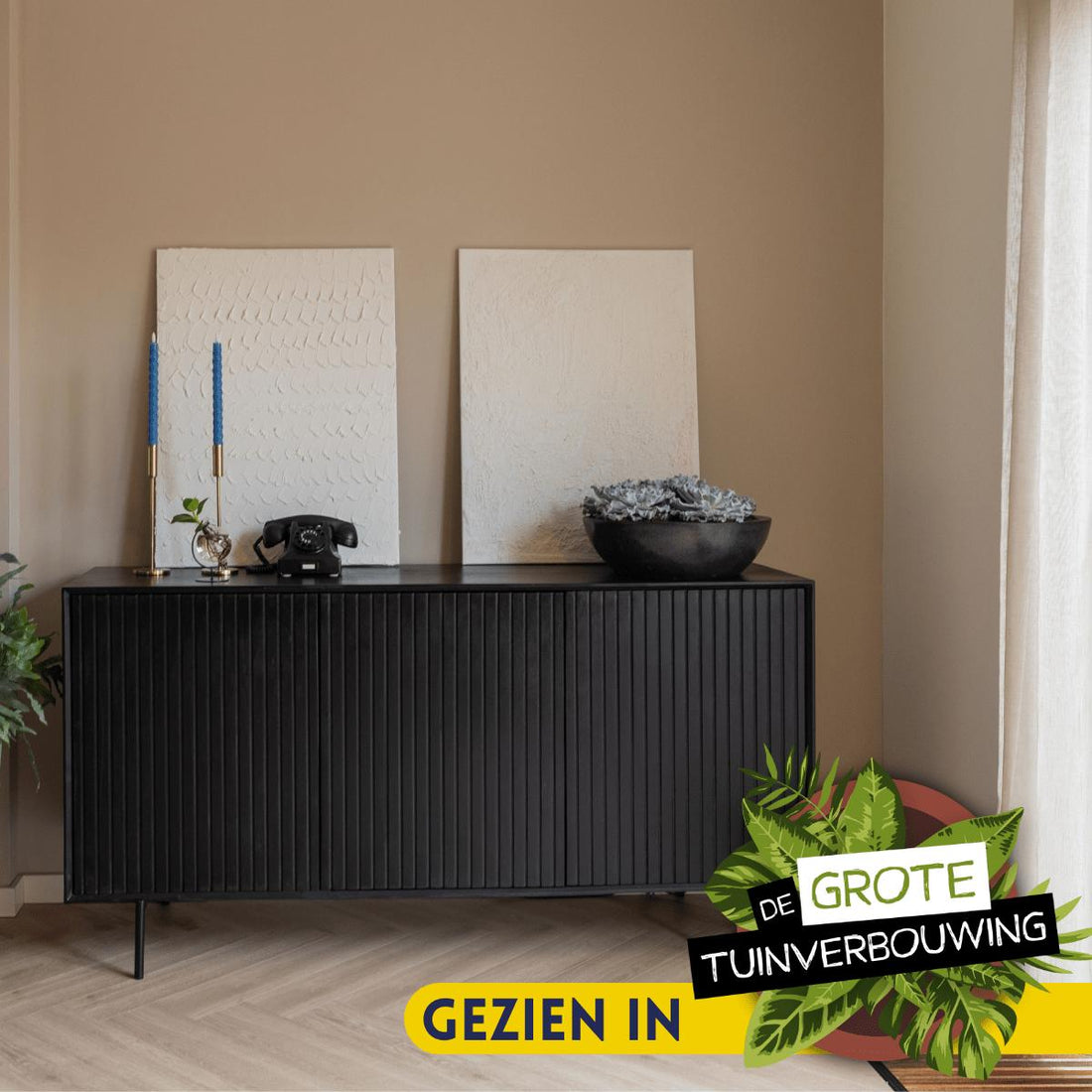 Dressoir Madison Zwart 165 cm - Industrieelinhuis.nl