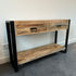Sidetable met lades Mangohout en Staal | 120 x 35 x 76 cm