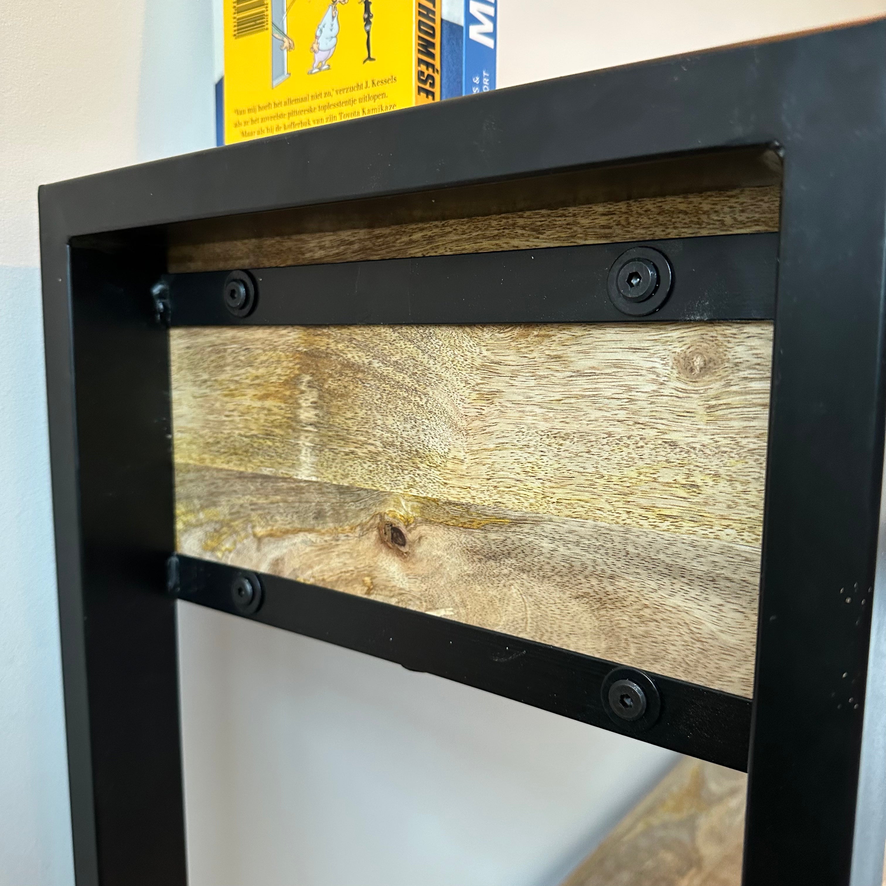 Sidetable met lades Mangohout en Staal | 120 x 35 x 76 cm