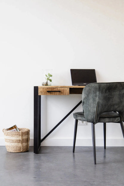 Bureau / werktafel Industrieel Design | Mangohout en Staal | 140x40x78cm - Industrieelinhuis.nl