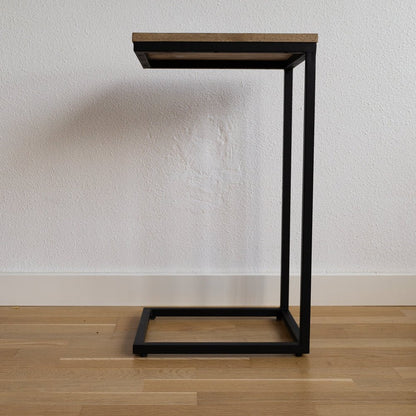 Bijzettafel bank | Set van 2 | Mangohout en Staal | 38x31x68cm - Industrieelinhuis.nl
