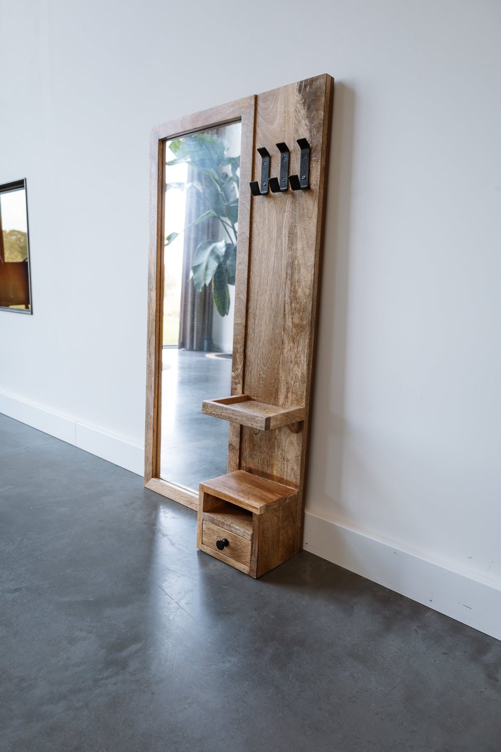 Industriële spiegel | Mangohout naturel | 108x60cm - Industrieelinhuis.nl