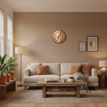 Klok Wandklok industrieel | Mangohout Staal | ø 50cm / ø 41cm - Industrieelinhuis.nl