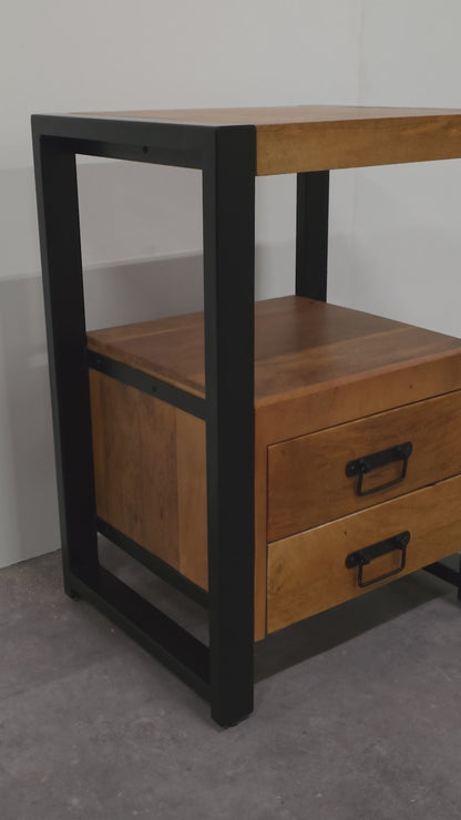 Mango Houten Nachtkastje Britt – 50x40x70cm | Warme Kleurtint Collectie