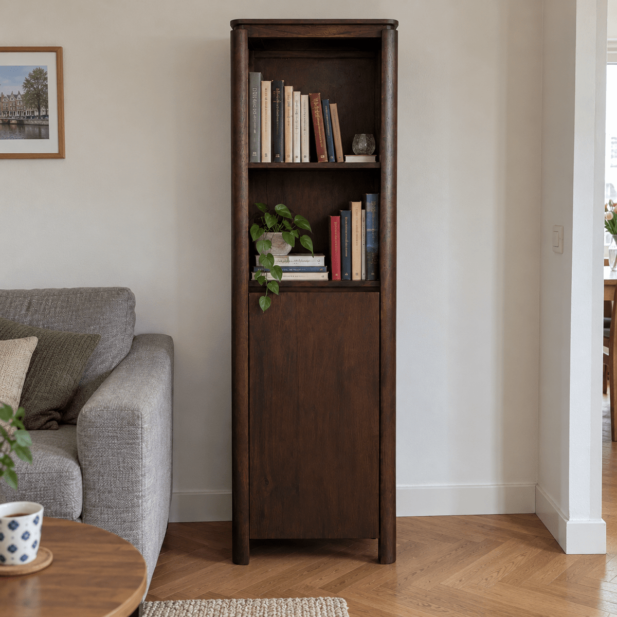 Smalle Boekenkast Dallas | Mangohout | 55 cm