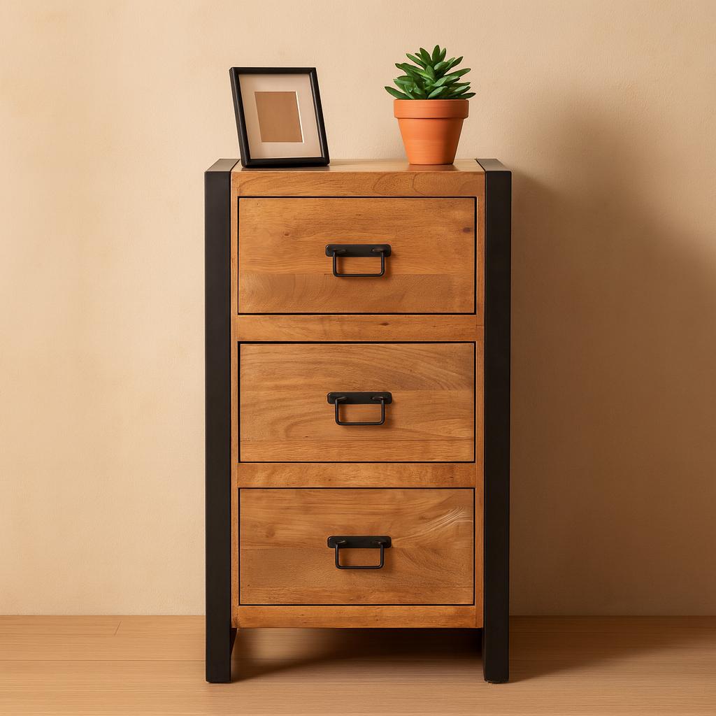 Halkast Boaz – Compact, Stoer &amp; Functioneel met 3 Lades - Industrieelinhuis.nl