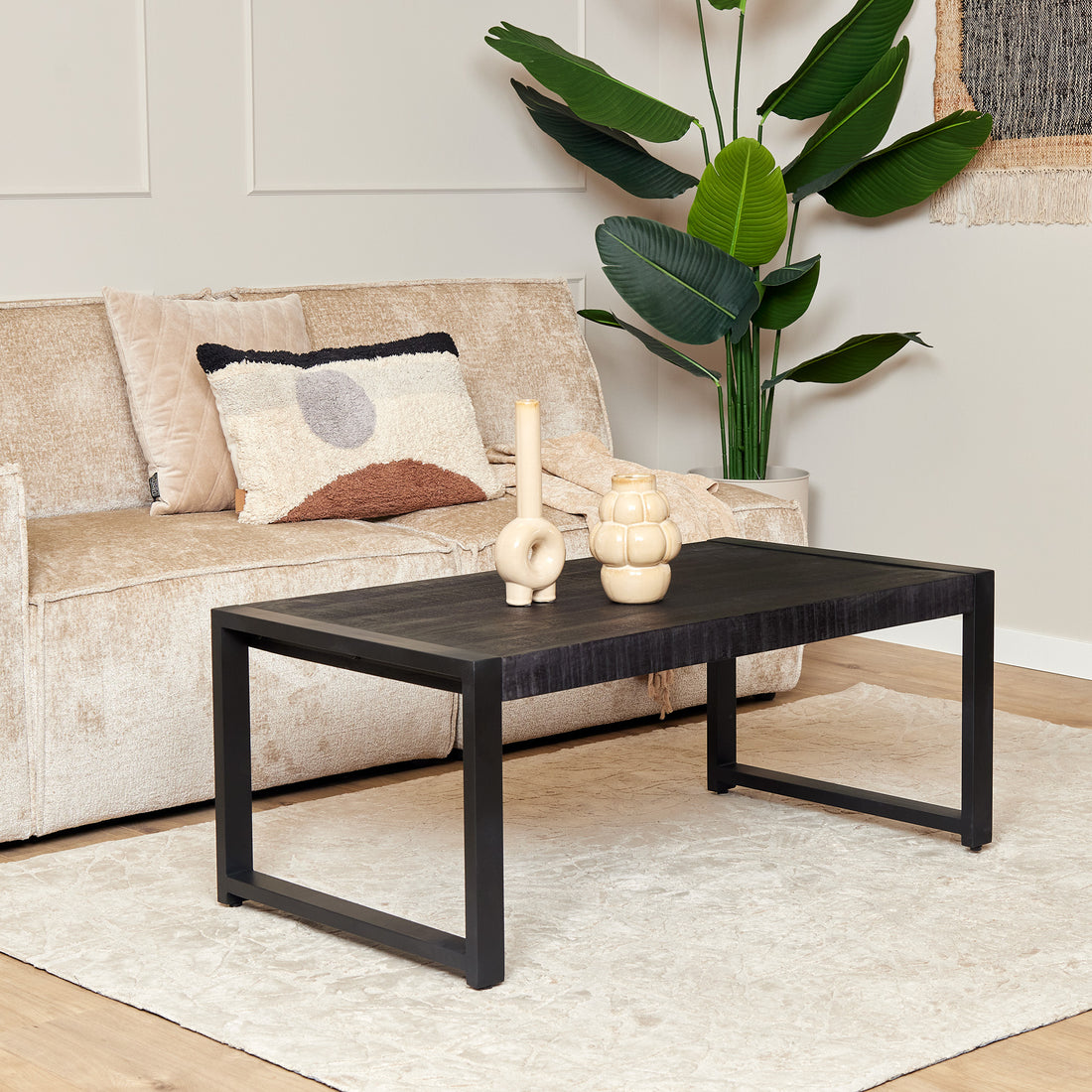 Salontafel Boaz Black | 110 cm - Industrieelinhuis.nl