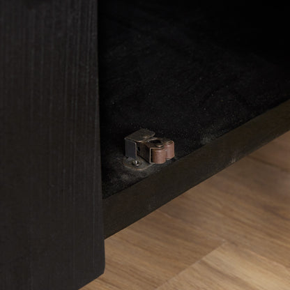 Tv meubel Boaz Black met deuren en een lade | 150 cm - Industrieelinhuis.nl