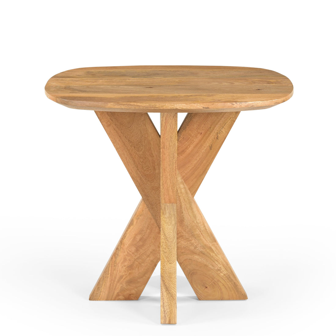 Bijzettafel Deens Ovaal Runa met Houten Onderstel 60 - Industrieelinhuis.nl