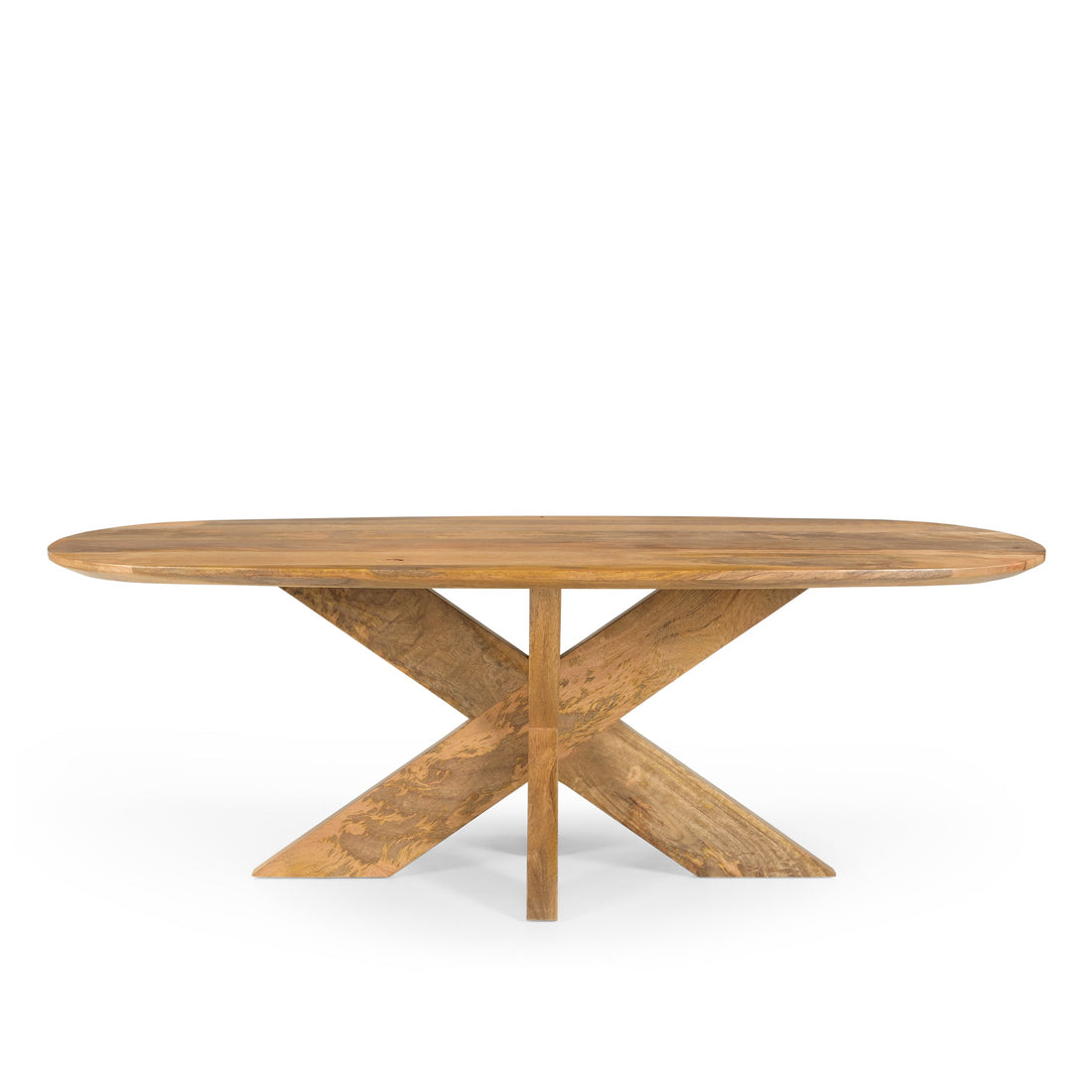 Salontafel Deens Ovaal Runa met Houten Onderstel 130 - Industrieelinhuis.nl